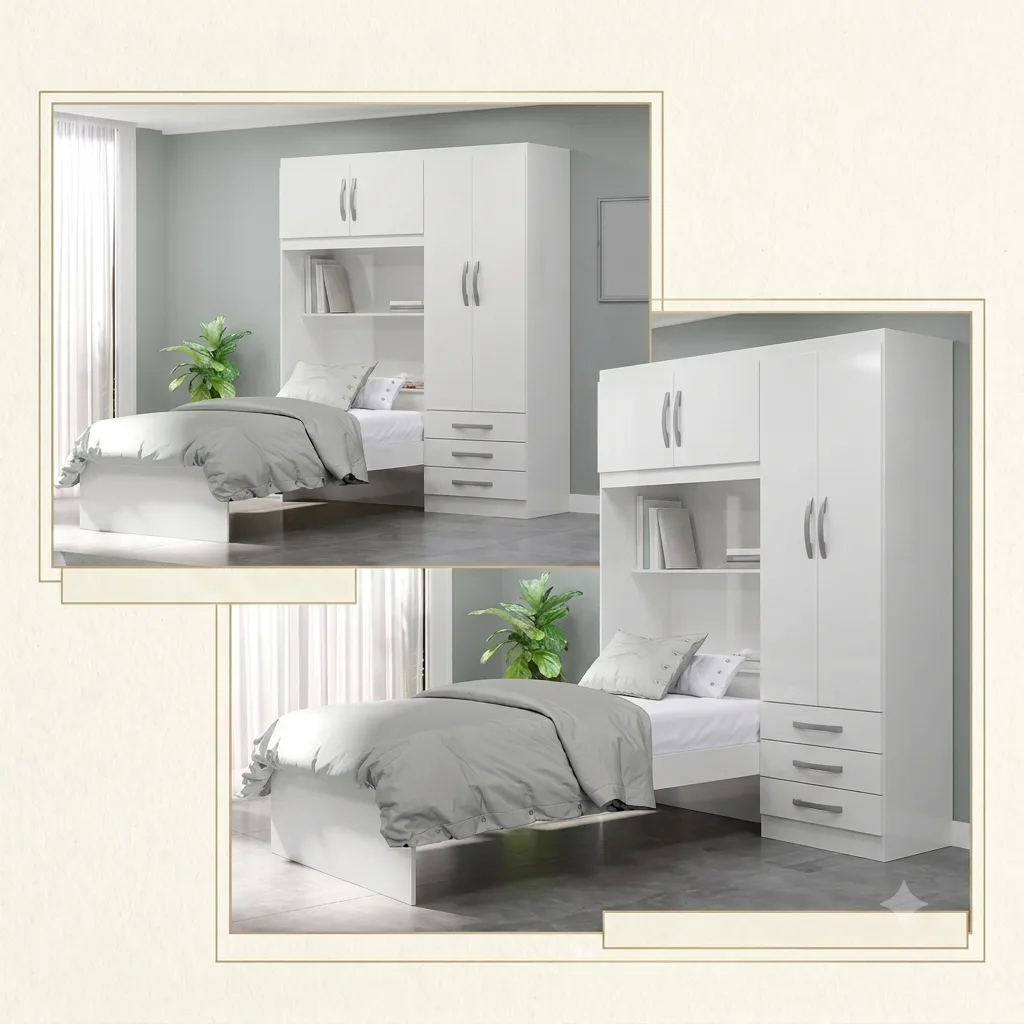 Lisboa 4-Door Wardrobe with Single Bed from 401 Furniture